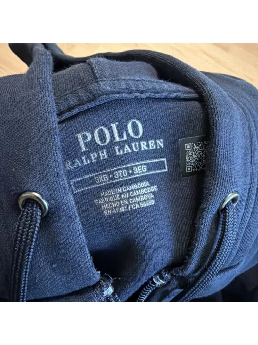 Polo Ralph Lauren Performance Hoodie Mens 3XLB Blue Full Zip Fleece Sweatshirt